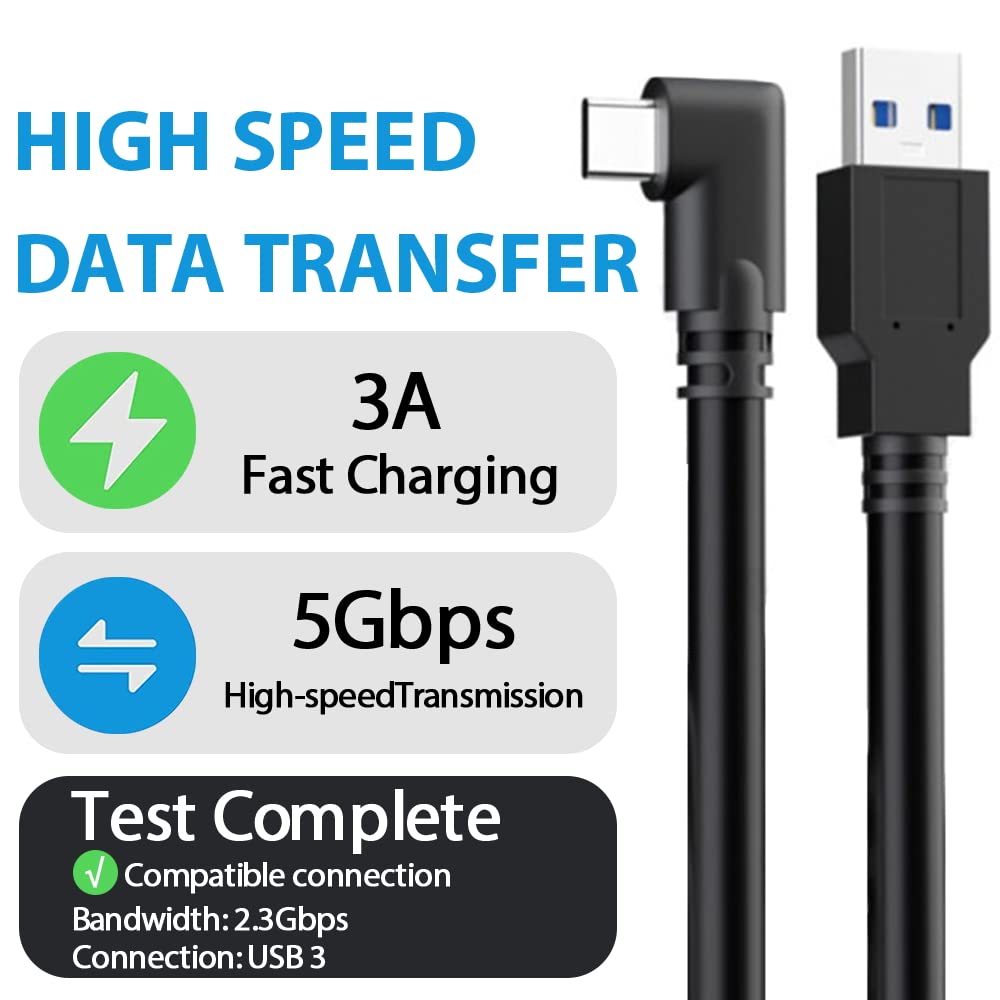 16FT USB 3.0 to USB-C High-Speed Charging & Data Transfer Cable for Oculus Quest 3/Quest 2 VR Headset - Compatible with PC Gaming, Streaming & VR Accessories - Perfect for Extended Play Sessions & Seamless PC Connectivity