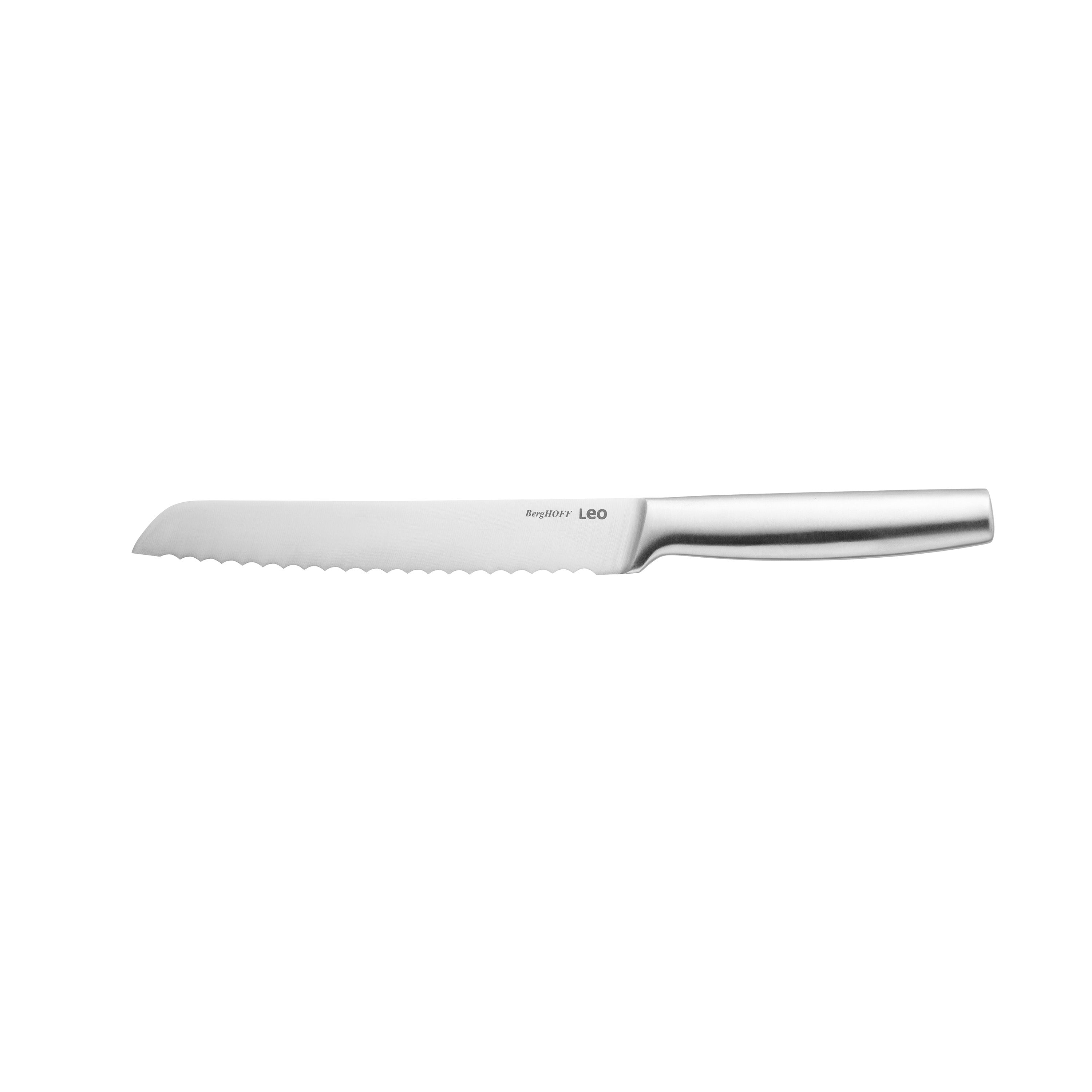 BergHOFF Leo Legacy 8-Inch Stainless Steel Bread Knife - Professional Serrated Edge for Slicing Bread, Cakes & Pastries - Perfect for Bakeries, Kitchens & Home Use
