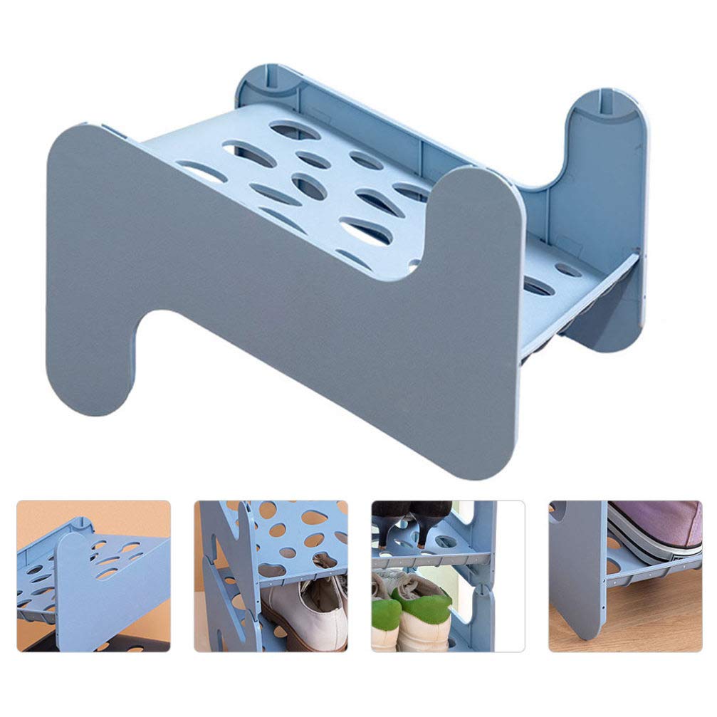 Cabilock Stackable Shoe Rack Organizer - 1pc Plastic Shoe Shelf for Dorm, Closet & Entryway - Space Saving Shoe Storage Solution for Sneakers, Heels & Boots - Perfect for Small Spaces & Home Organization