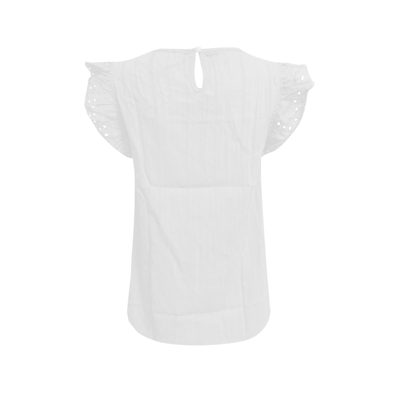 Women's Summer Sleeveless Casual T-Shirt - Breathable Hollow Out Design Solid Color O-Neck Top for Beach, Vacation & Everyday Wear