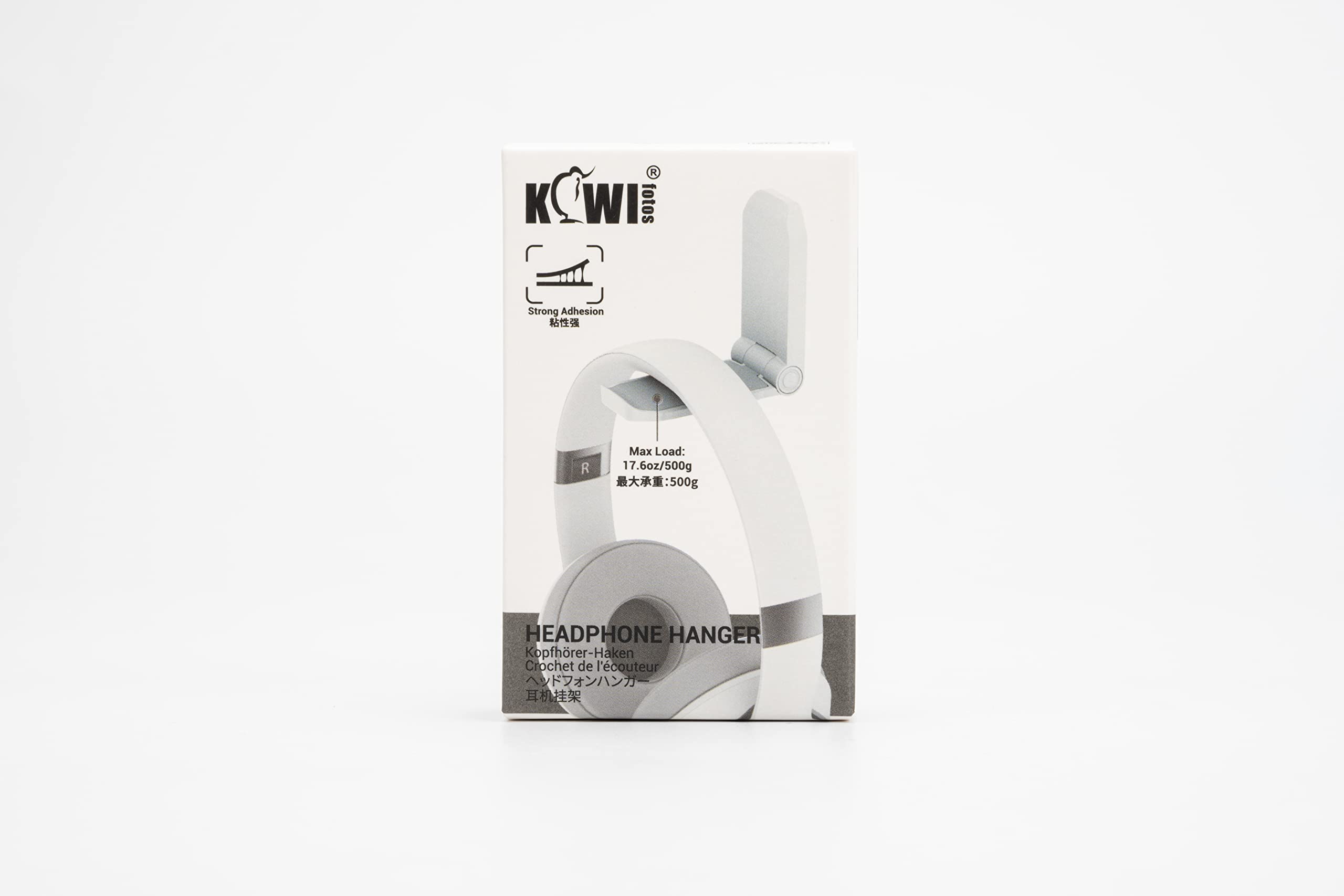KIWIFOTOS Adhesive Desk Headphone Hanger - Foldable Under Desk Hook Mount for Gaming Headsets & PC Accessories - Wall Mountable Headset Holder Stand (White) - Perfect for Home Office, Gaming Setup & Workspace Organization