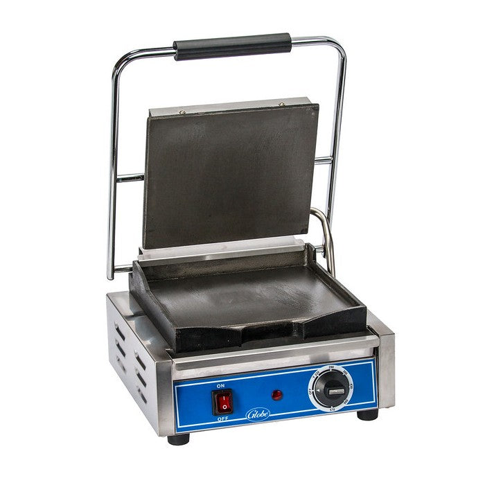Globe GSG10 Bistro Smooth Plate Panini Grill - Commercial Grade Sandwich Press for Paninis, Burgers & Quesadillas - Perfect for Restaurants, Cafes & Home Kitchens