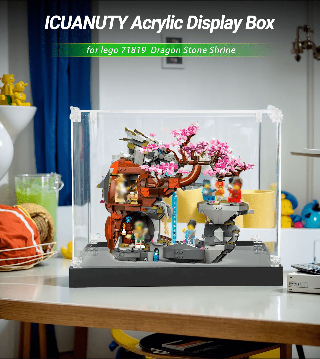 LEGO Ninjago Dragon Stone Shrine 71819 Display Case - Protective Showcase for Collectible Building Set - Perfect for Home Decoration & Toy Storage