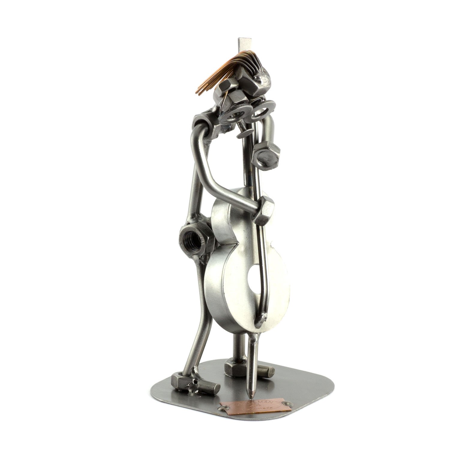 Handmade German Metal Cello Sculpture Nuts & Bolts Figurine - Unique Musical Instrument Decor for Home, Office & Gift Giving