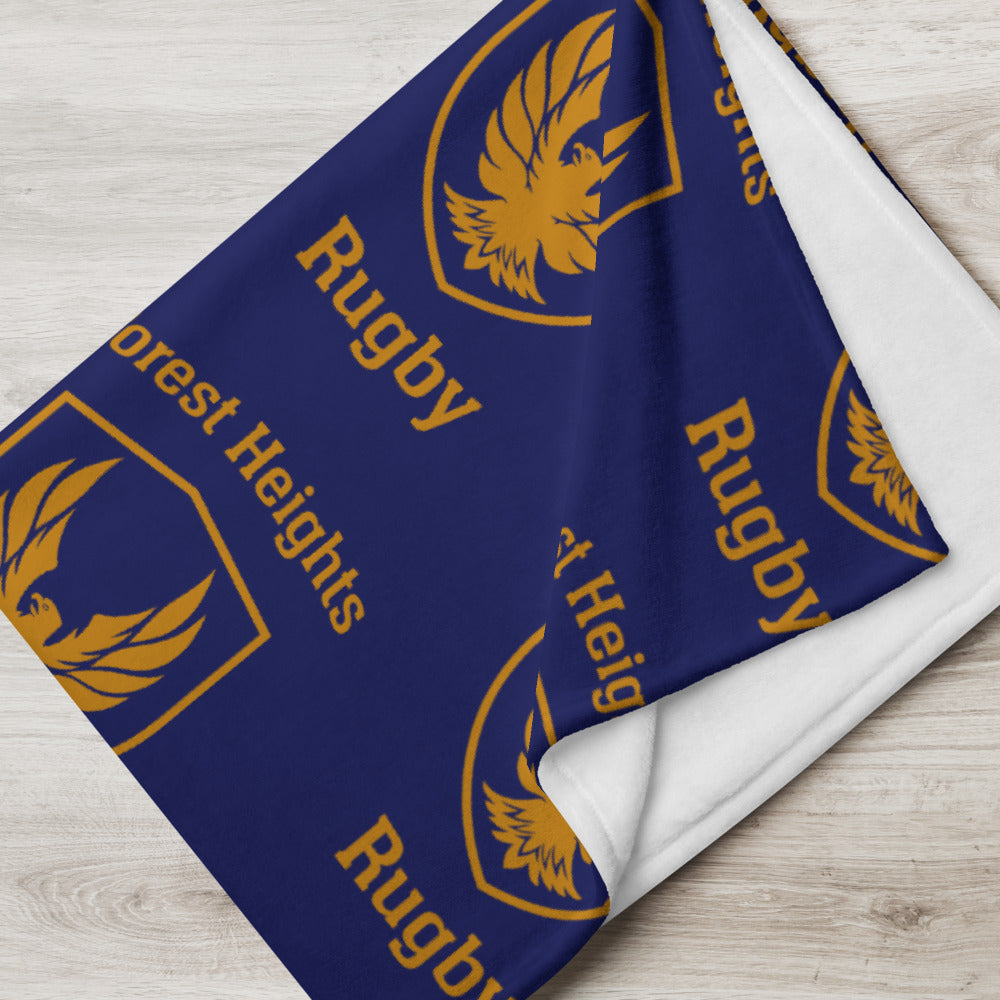 Premium GHFH Rugby Throw Blanket - Soft & Cozy Plaid Fleece Blanket for Couch, Bed & Outdoor - Perfect for Sports Fans, Camping & Home Decor