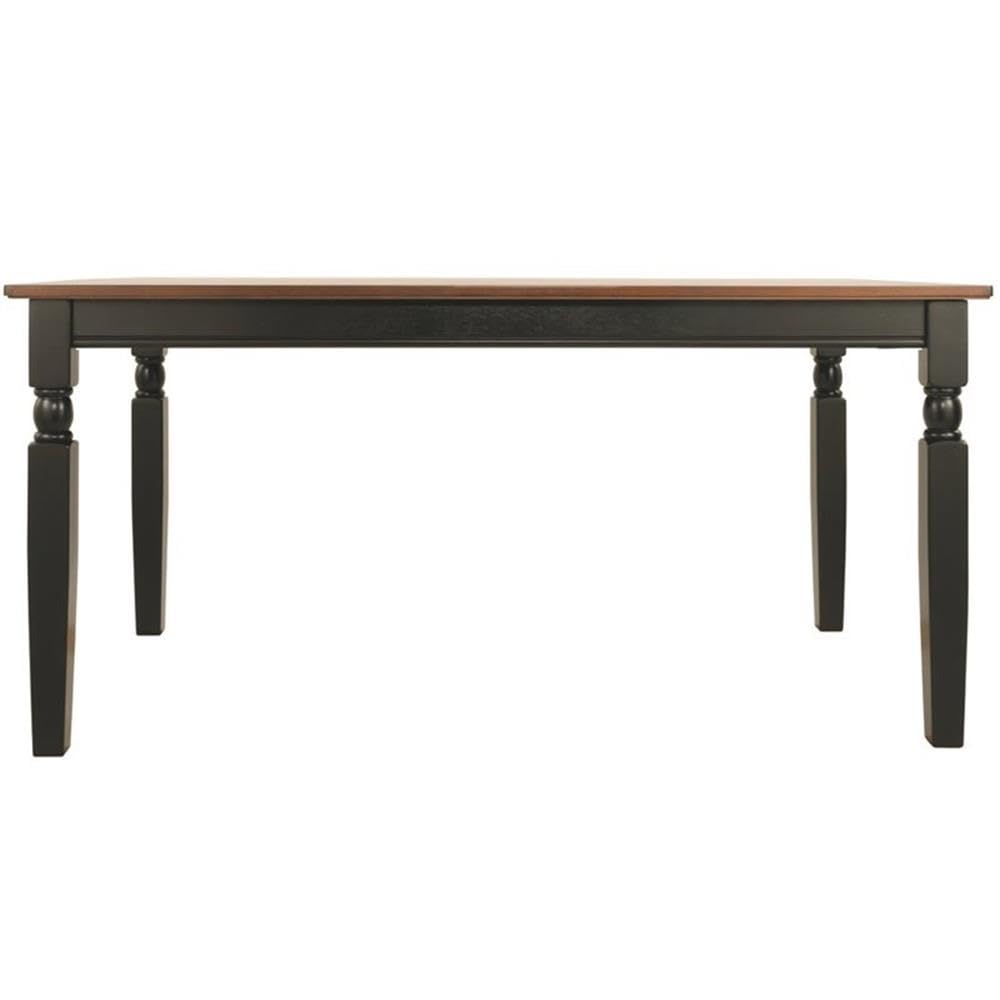 BOWERY HILL Solid Hardwood Rectangular Dining Table - Two-Toned Black & Brown - Perfect for Modern Dining Rooms, Kitchens & Open Concept Living Spaces