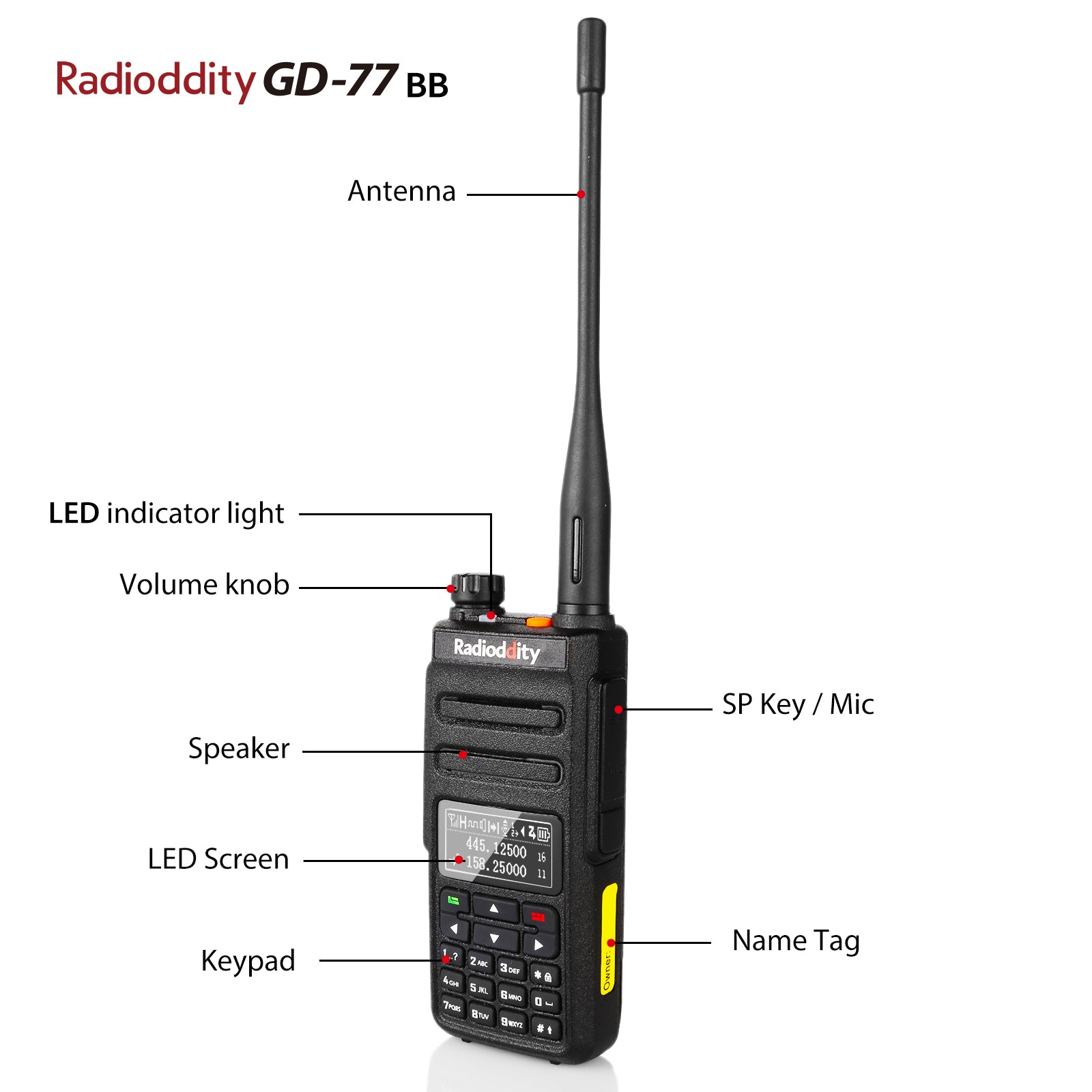 GD 77 Dual Band DMR Digital Radio with Inverted Display - Ideal for Amateur Radio, Emergency Communication & Outdoor Adventures