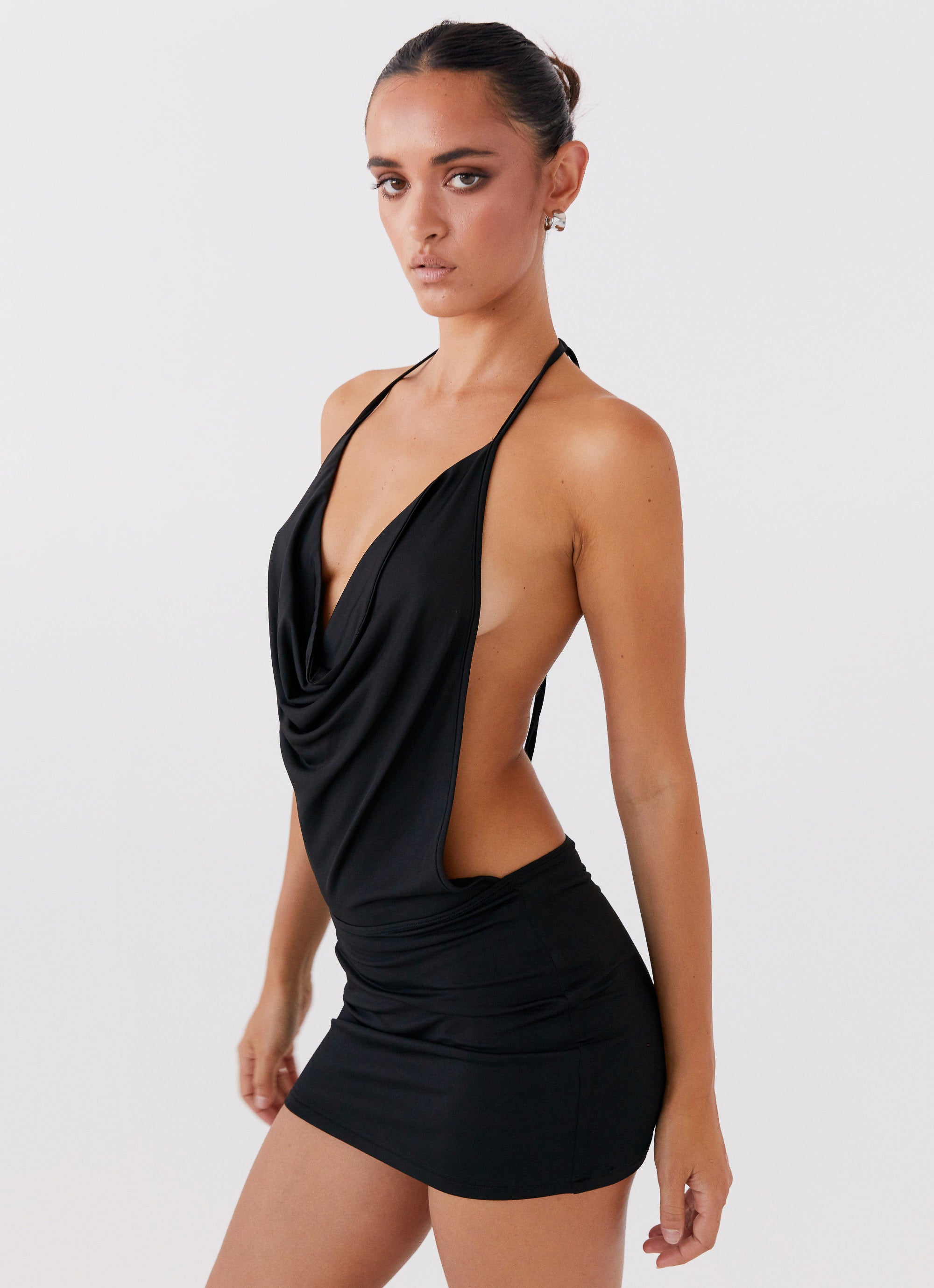 Calista Halterneck Mini Dress for Women - Sexy Black Summer Party Dress | Perfect for Club, Beach Vacation & Date Night Outfits