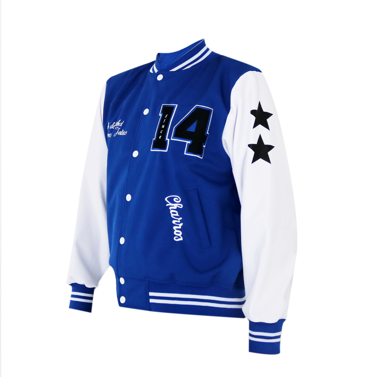 Varsity Jacket for Men - Blue Charro Style Baseball Letterman Jacket | Casual Wear, School Spirit, Sports Events, and Street Fashion