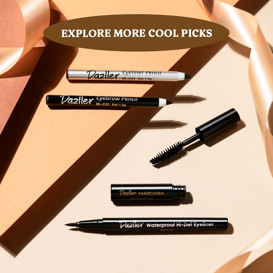 EYETEX Combo Pack: Matte Kajal Supreme Max Herbal Eyeliner Stick (0.35g) + Dazller Volumizing Mascara (4.1g) in Black | Smudge-Proof & Long-Lasting Eye Makeup Kit for Dramatic Looks | Perfect for Daily Wear, Parties & Special Occasions