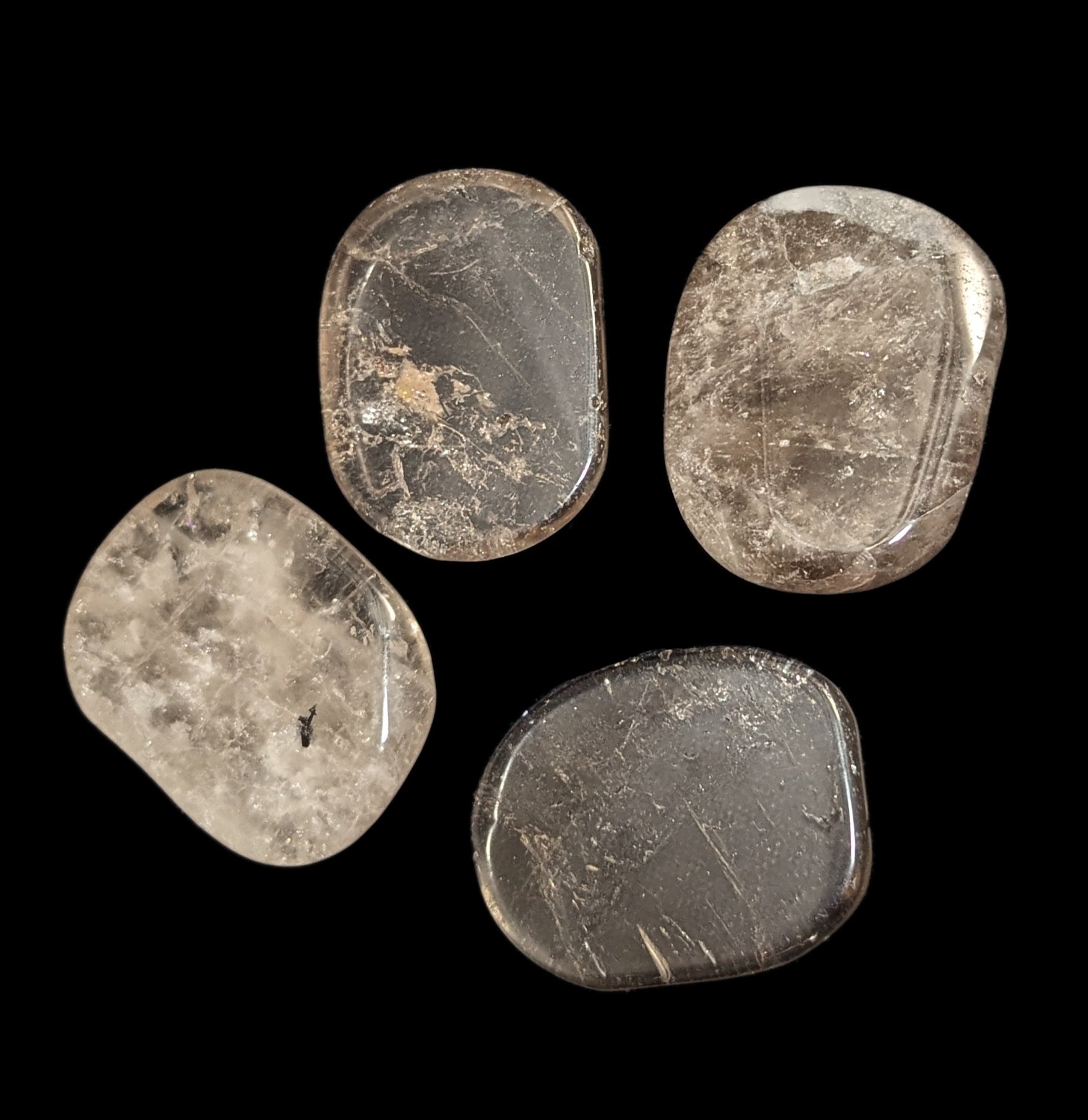 Smokey Quartz Flat Palm Stone - Natural Healing Crystal for Stress Relief & Meditation - Perfect for Yoga, Reiki & Spiritual Practices