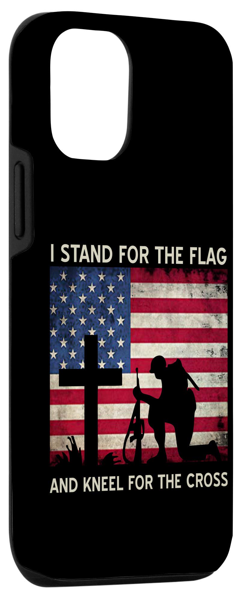 iPhone 12/12 Pro Case - Patriotic American Flag & Cross Design - Perfect for Veterans Day, Memorial Day & Patriotic Gifting