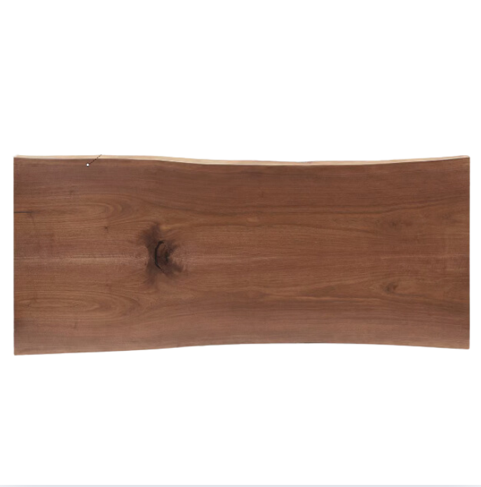 81.5x35.2/32.3/34.1x1.6 inch / 207x89.5/82/86.5x4.1 cm / Rich Dark Walnut Color / Natural edge large board table