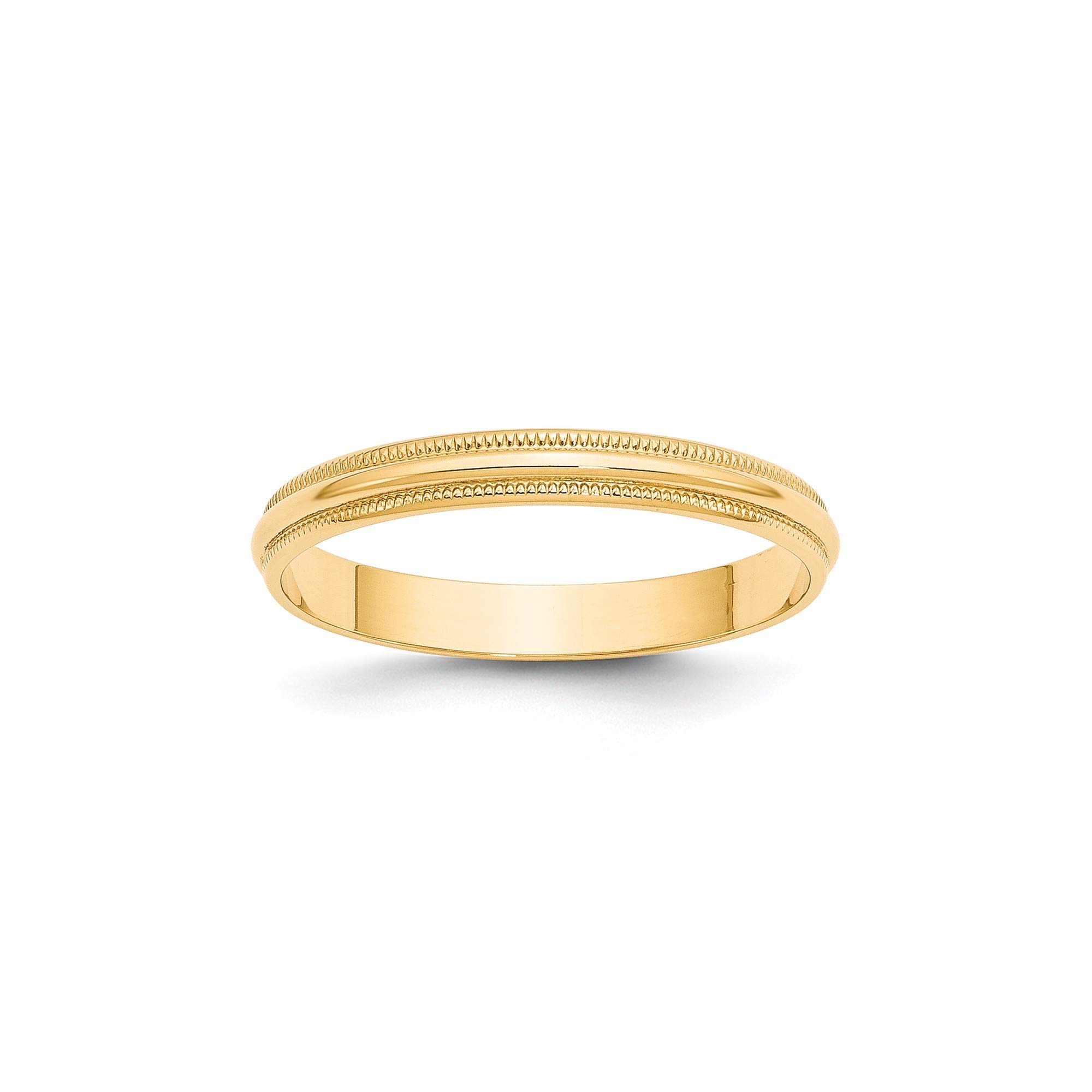 14k Yellow Gold 3mm LTW Milgrain Band - Size 11 - Elegant Wedding Ring