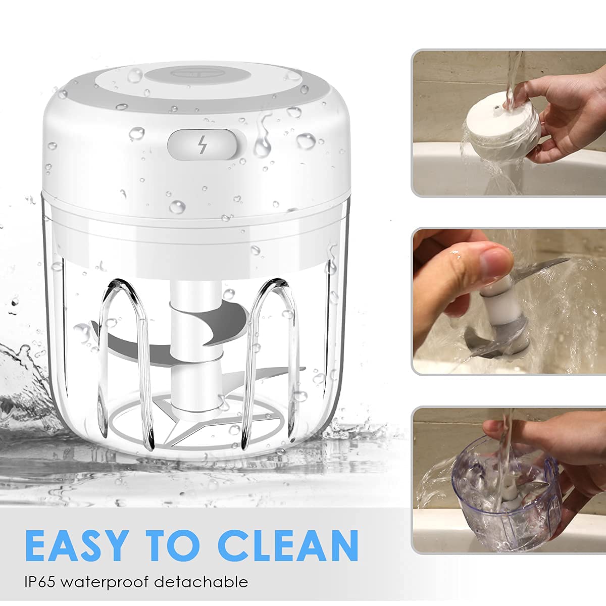 Electric Mini Garlic Chopper & Food Processor - Cordless USB Rechargeable Vegetable Chopper, Onion Mincer, Meat Grinder for Kitchen - Perfect for Chopping Vegetables, Peppers, Onion, Making Baby Food, Seasonings & Nuts (BPA-Free) - Ideal for Home Cooking, Meal Prep & Small Kitchen Appliances