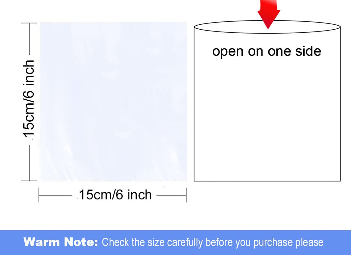 500 Pack 6x6 Inch Clear PVC Heat Shrink Wrap Bags - Odorless Shrink Film for Soaps, Bath Bombs, Candles, Jars & Small Gifts - Perfect for Packaging, Retail Display & DIY Crafts