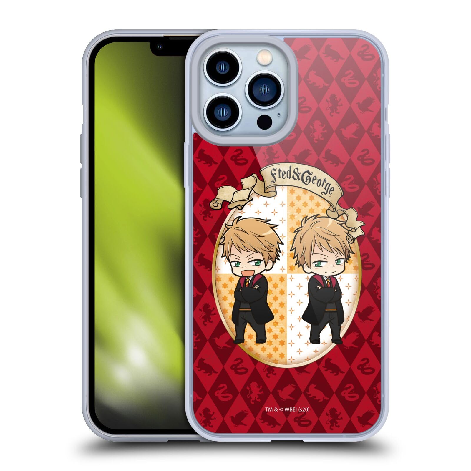 Harry Potter Fred and George Deathly Hallows iPhone 13 Pro Max Case - Officially Licensed Soft Gel Phone Cover by Head Case Designs - Perfect for Wizards, Fans & Daily Protection