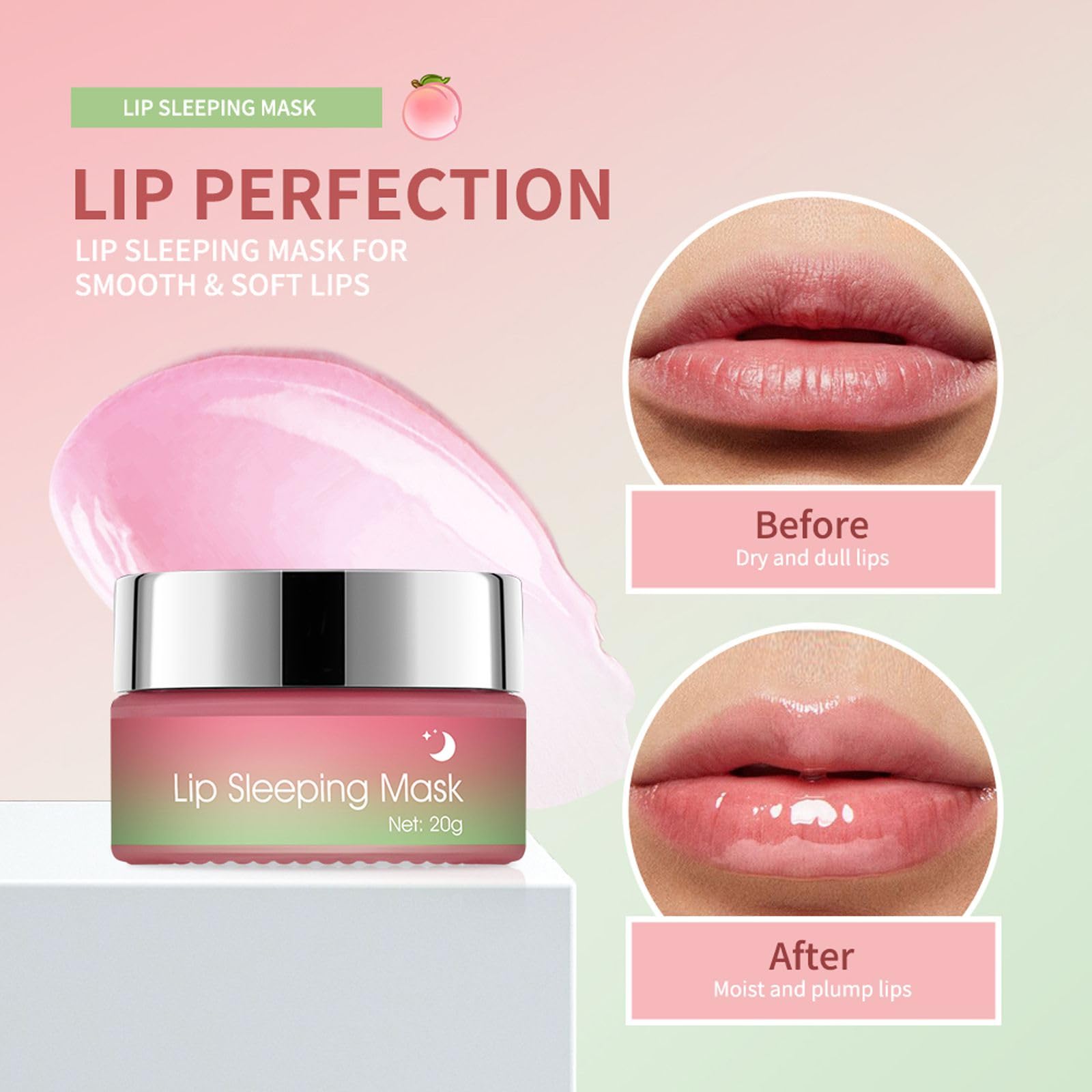 20g Overnight Lip Sleeping Mask - Hydrating & Nourishing Lip Butter Balm for Dry, Chapped Lips | Repair Treatment & Moisturizer | Perfect for Nighttime Lip Care & Winter Protection