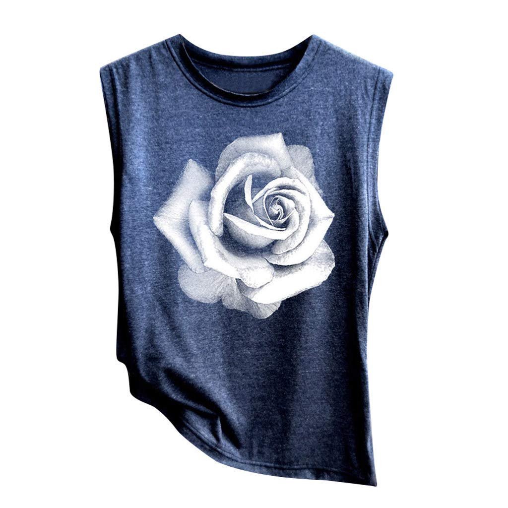 Vedolay Women's Fashion Printed Sleeveless Crop Tank Top - Soft Loose Workout Blouse for Yoga, Gym & Summer Casual Wear