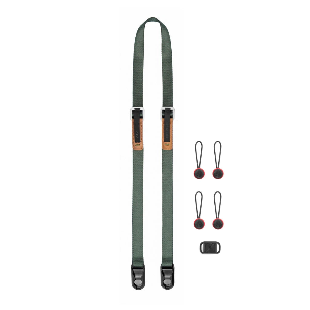 Peak Design Leash Camera Strap - Adjustable & Comfortable Sage Green Strap for DSLR & Mirrorless Cameras - Perfect for Travel, Hiking & Outdoor Photography