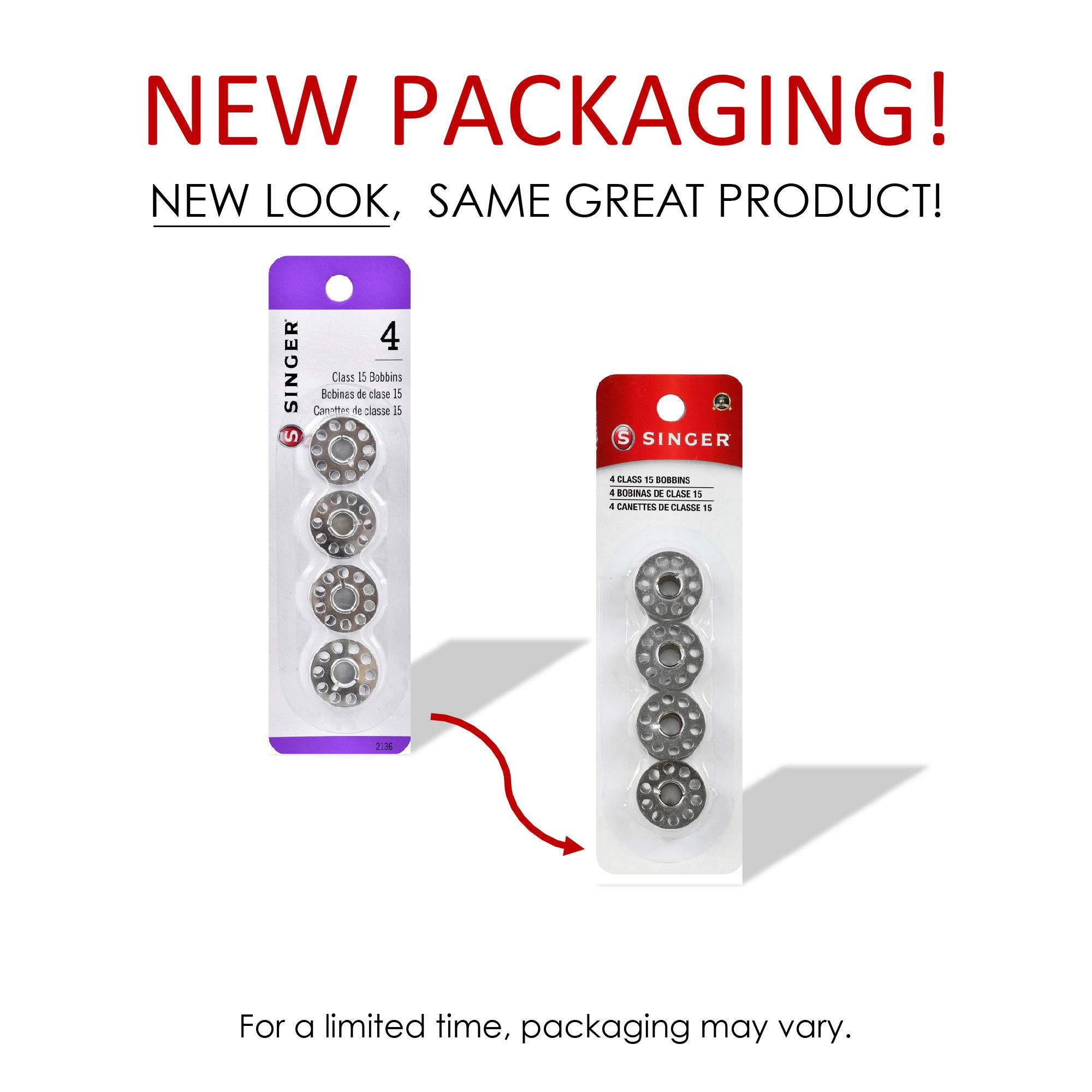 SINGER Class 15 Metal Bobbins - 4 Pack Sewing Machine Replacement Bobbins for Singer, Brother, Janome | Perfect for Quilting, Dressmaking & DIY Sewing Projects