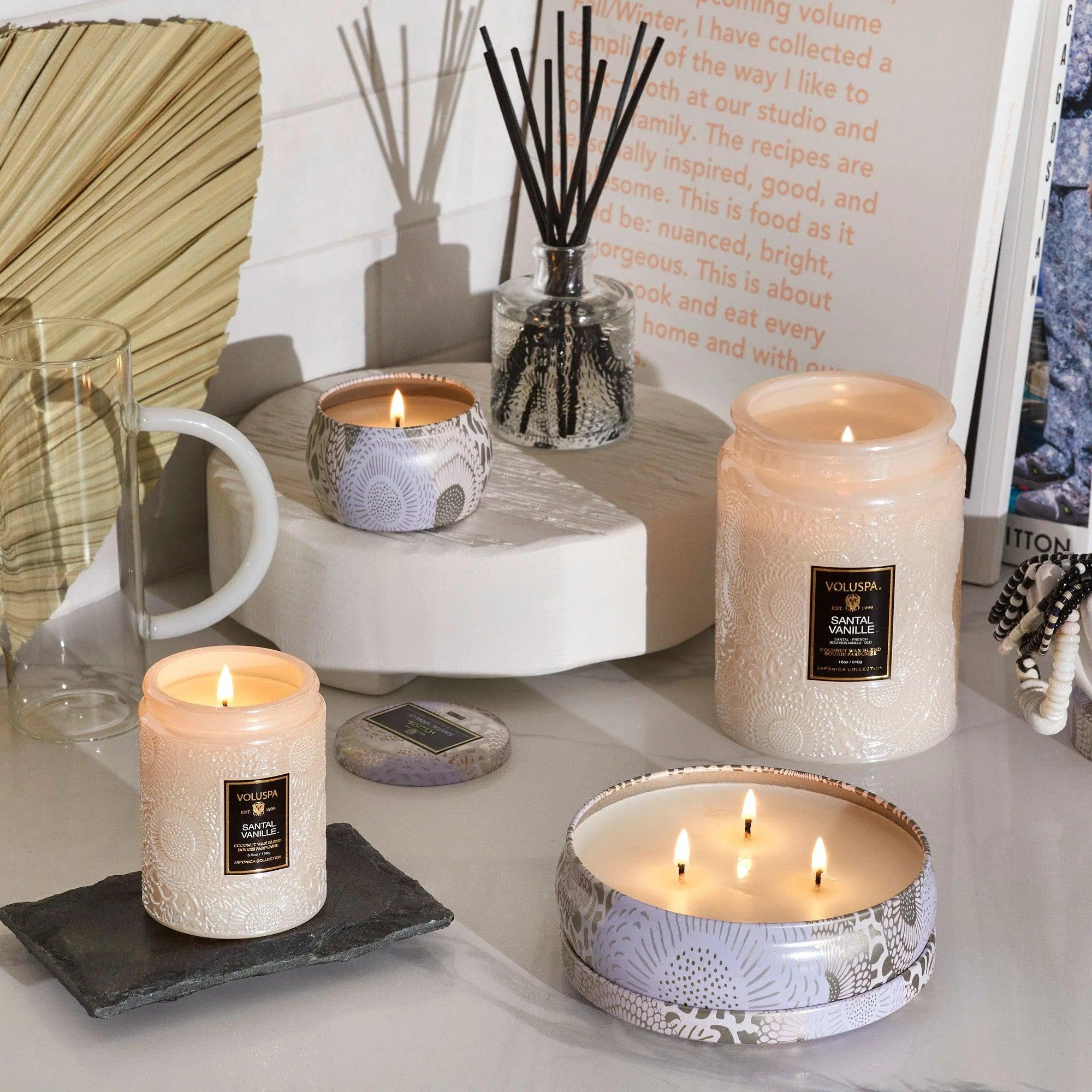 Santal Vanille Reed Diffuser - Premium Aromatherapy Oil Diffuser for Home, Office & Spa - Long-Lasting Fragrance for Relaxation & Stress Relief
