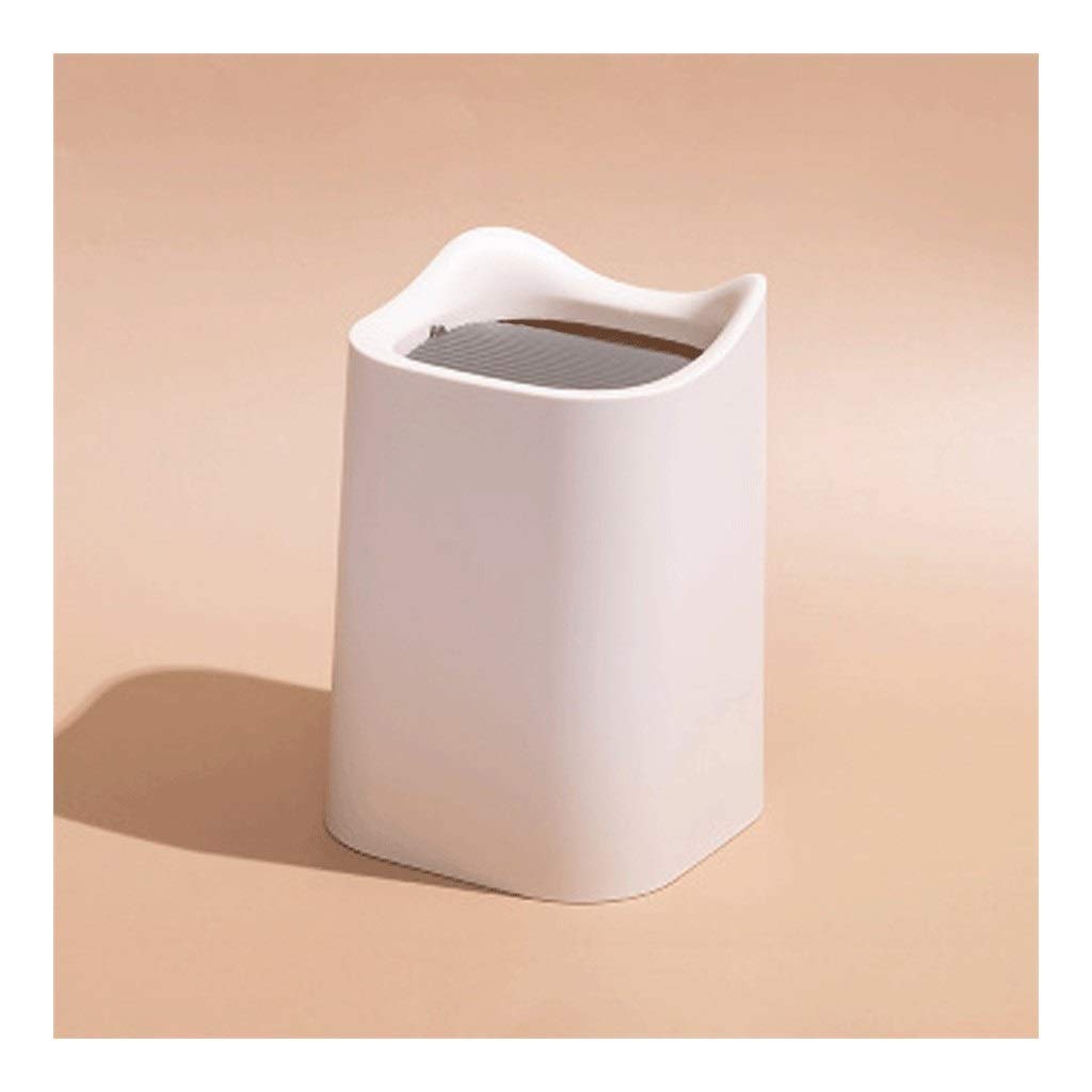 1.5 Gallon Small Trash Can with Swing Top - Durable Waste Basket for Bathroom & Bedroom | Includes 30 Garbage Bags (Pink & Yellow) | Perfect for Home, Office & Dorm Organization