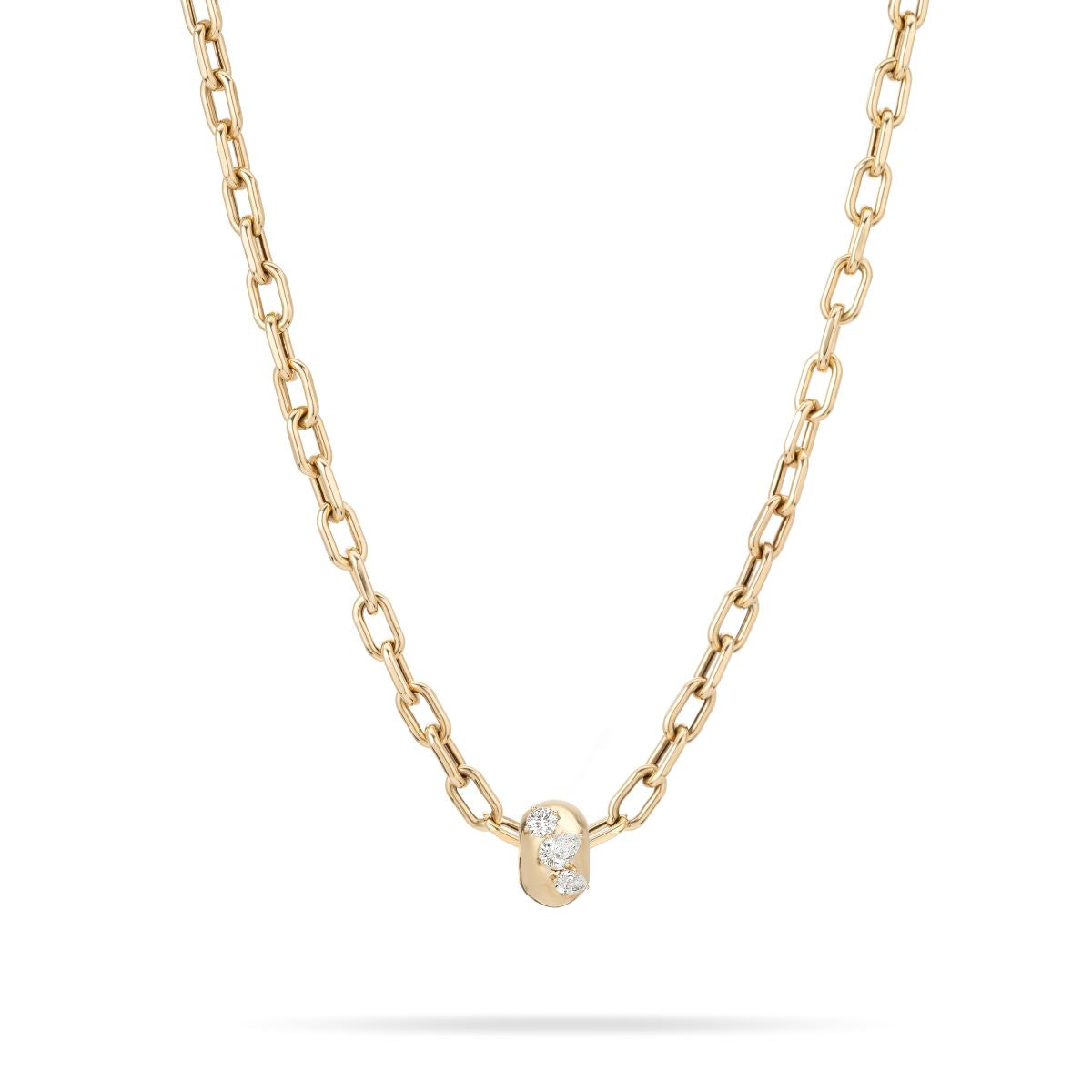 Lab Grown Diamond Pear Cluster Big Bead Necklace - Elegant Jewelry for Women, Perfect for Weddings, Parties & Special Occasions