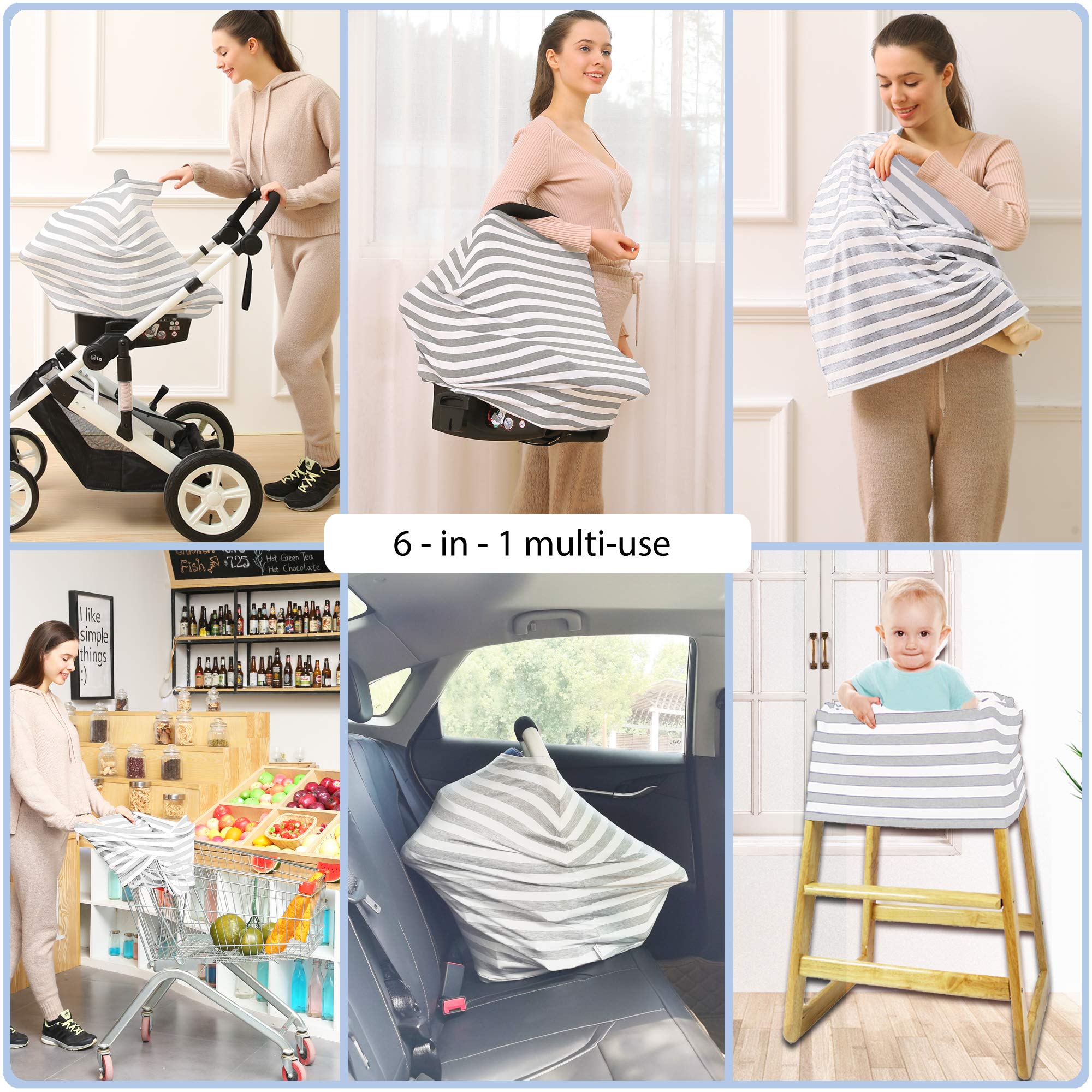 Premium Baby Car Seat Cover - Universal Fit, Soft & Breathable Car Seat Canopy for Infant Boys & Girls - Perfect Shower Gift for New Parents - Ideal for Travel, Shopping & Daily Commutes