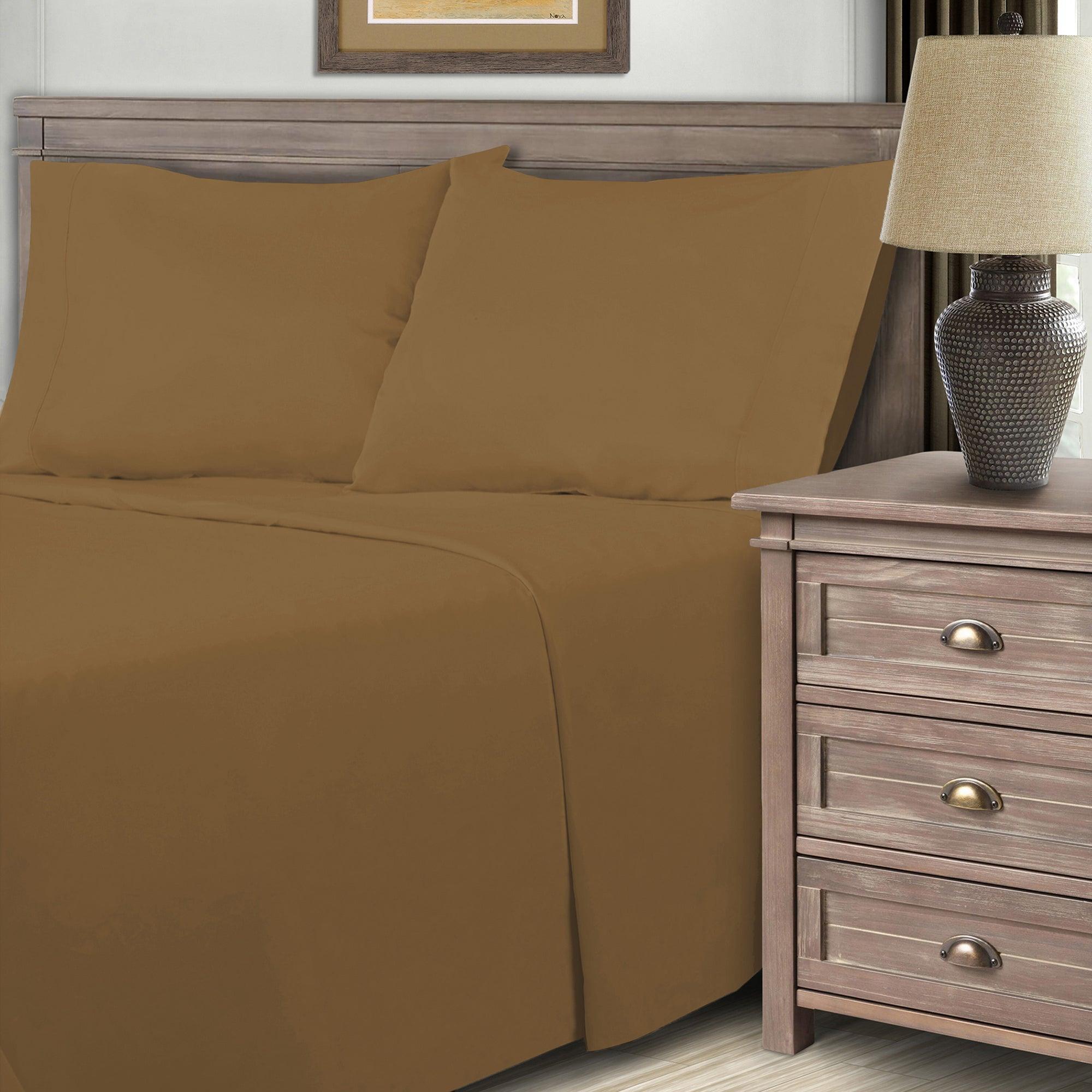 600 Thread Count Cotton Blend Solid Deep Pocket Sheet Set - Ultra Soft & Breathable Bed Sheets for Queen & King Size Beds - Perfect for Luxury Bedroom & Hotel Use