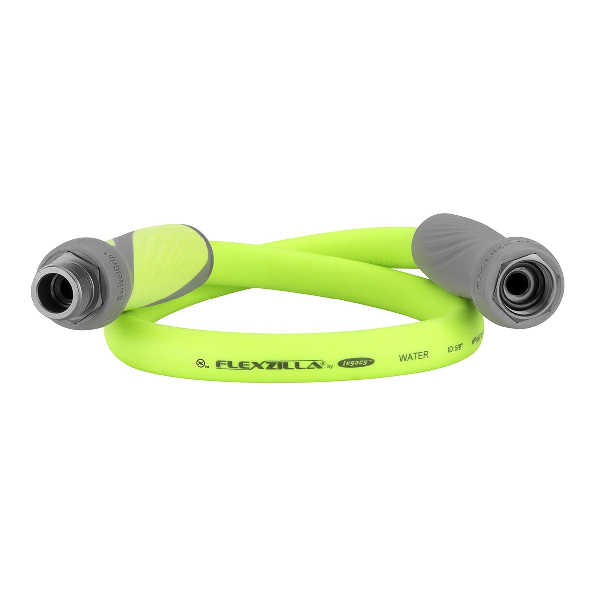 Flexzilla 5/8 in. x 3 ft. Heavy Duty Garden Hose - Lightweight, Drinking Water Safe, SwivelGrip, ZillaGreen (HFZG503YWS-E) - Perfect for Lawn Care, Gardening & Outdoor Watering
