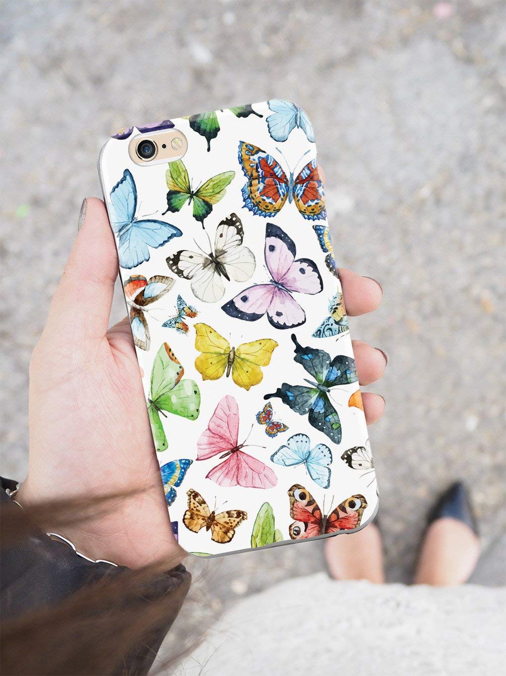 Inspired Cases - Premium 3D Textured Protective Phone Case for Apple iPhone XR - Watercolor Butterflies Design - Shockproof & Slim Fit - Perfect for Daily Use, Travel & Outdoor Activities