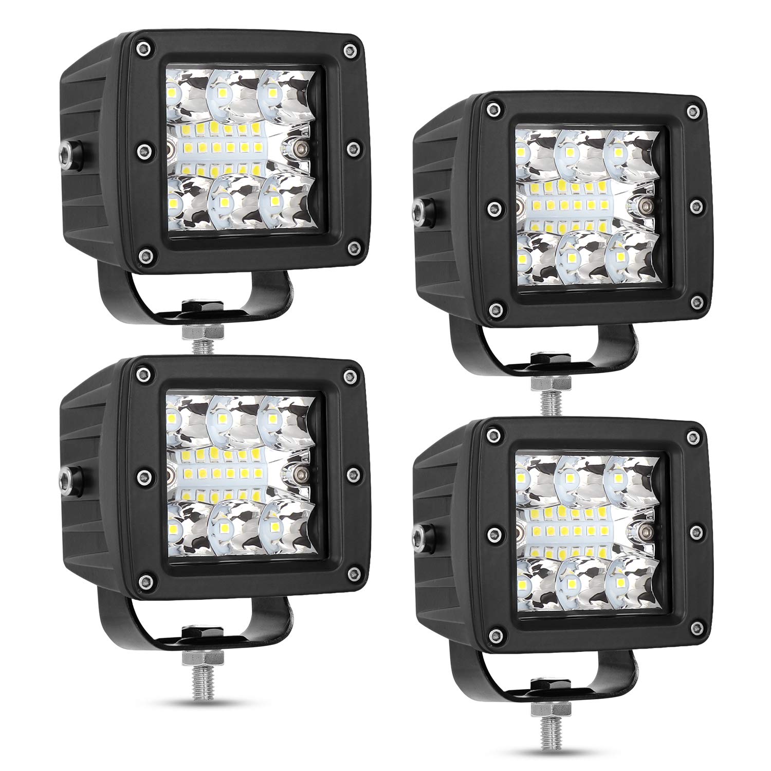 4PCS LED Light Pods - AAIWA 3 Inch 36W LED Cube Light Bar with Spot/Flood Combo Beam for Off-Road, Trucks, Pickups, RZR, ATV, UTE & UTV | Durable Driving & Backup Lights for Night Adventures & Work Sites