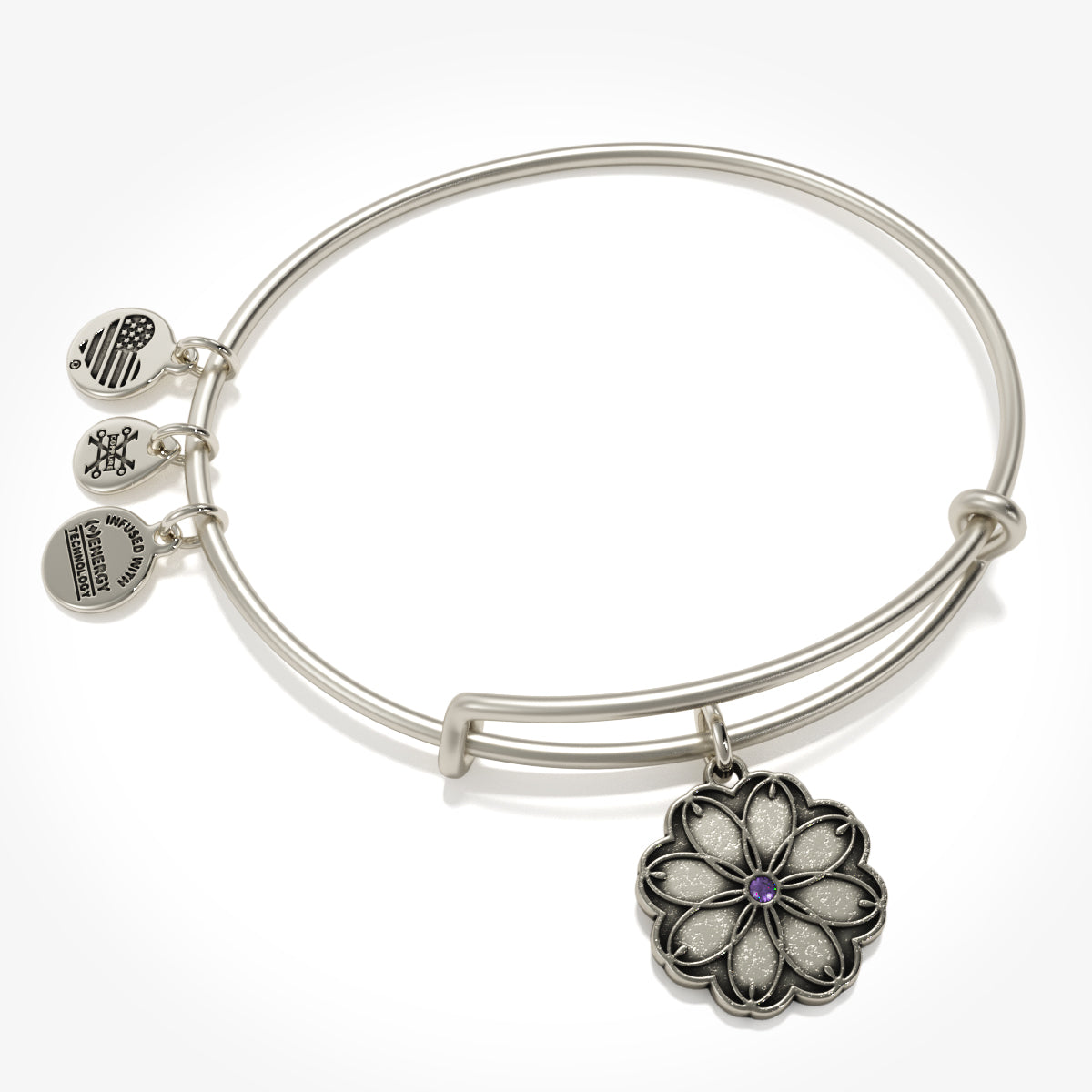 Healing Love Flower Charm Bangle - Elegant Floral Bracelet for Women | Perfect for Valentine's Day, Anniversary & Romantic Gifts