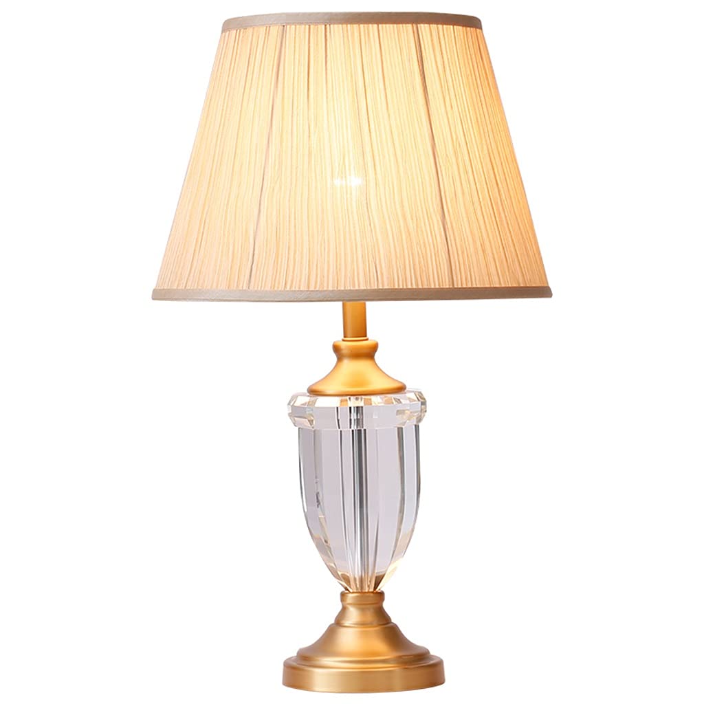 Modern Minimalist Crystal Table Lamp - Adjustable Brightness, European Style Desk Lamp for Office, Bedroom & Living Room | Warm White Night Light for Reading, Working & Relaxing