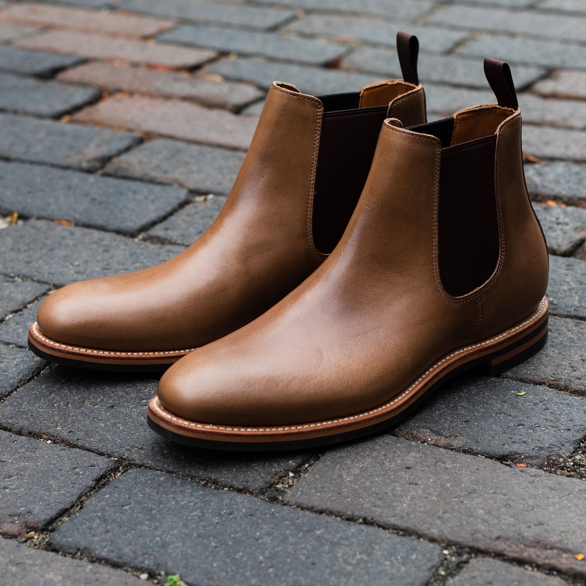 Premium Men's Chelsea Boots in Dune Chromexcel Leather - Stylish & Comfortable Ankle Boots for Casual Wear, Office & Outdoor Activities