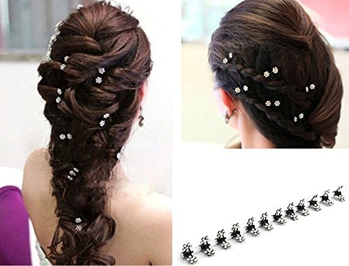 BIG BOX 12pcs Silver Hair Claw Clips - Mini Flower Hair Accessories for Women, Mix Colors | Perfect for Updos, Ponytails & Everyday Hairstyles