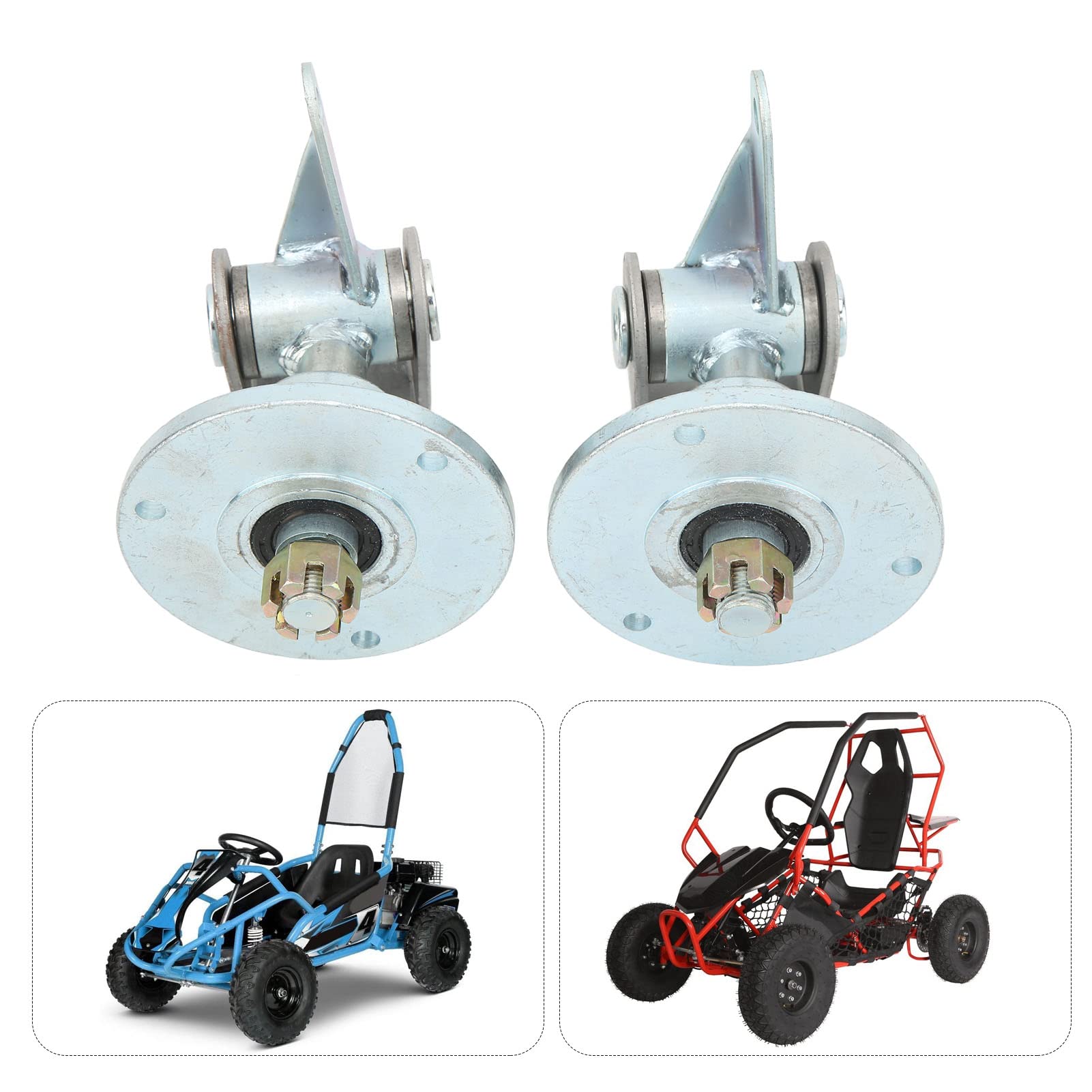 3 Stud Front Wheel Hub Bearing & Steering Knuckle Set for 6in Tires - Compatible with ATV, Quad Bike, and Kart - Durable Replacement Part for Off-Road Adventures