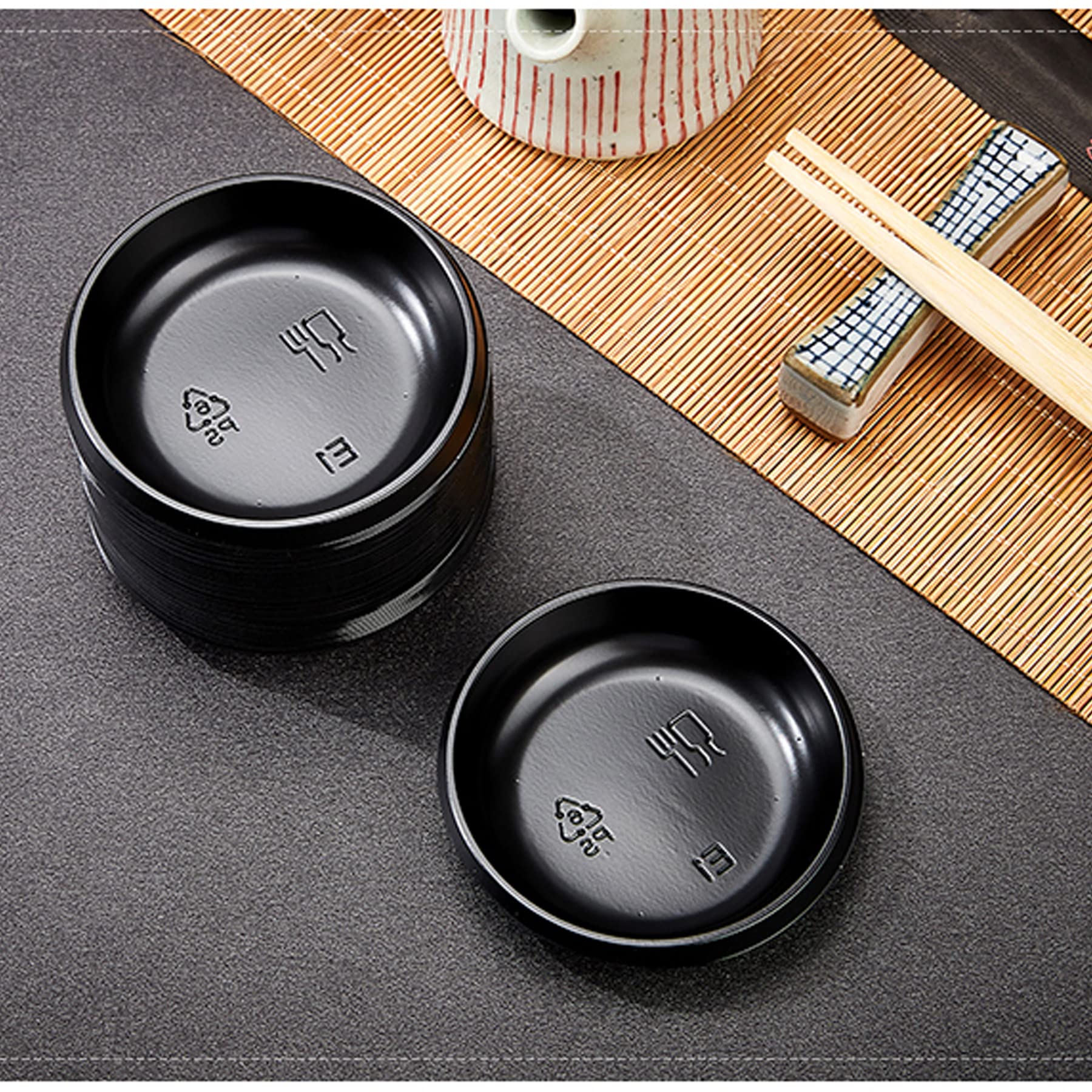 QJFCare 100Pcs Black Round Disposable Sauce Dishes - Mini Dipping Plates for Dessert, Soy Sauce, Soup & Seasoning | Perfect for Home, Restaurants, Parties & Catering Events