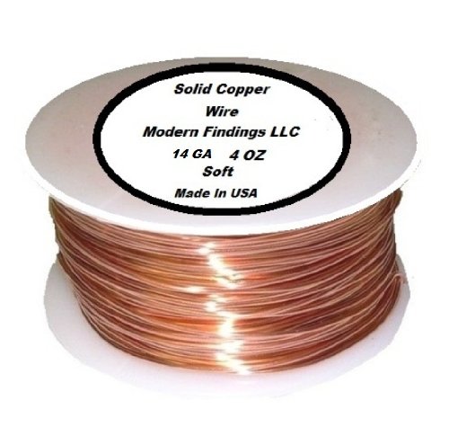 14 Ga Soft Solid Copper Wire, 4 Oz, 22 Feet on Spool - Ideal for DIY Electronics, Jewelry Making, and Craft Projects