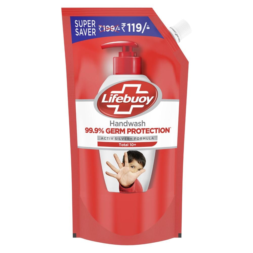 Lifebuoy Total 10 Activ Naturol Germ Protection Handwash Refill - 750ml, 725ml, 675ml | Antibacterial Liquid Soap for Home, Kitchen & Bathroom | Kills 99.9% Germs