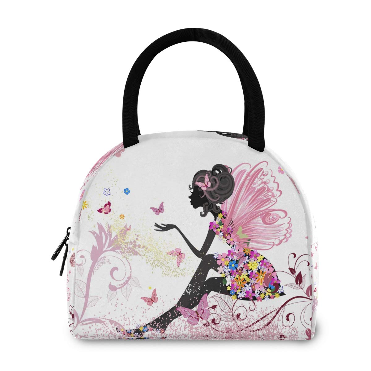 Butterfly Girl Insulated Lunch Bags for Women - Cute Leakproof Cooler Tote with Thermal Lining - Perfect for Work, School, Picnics & Outdoor Activities