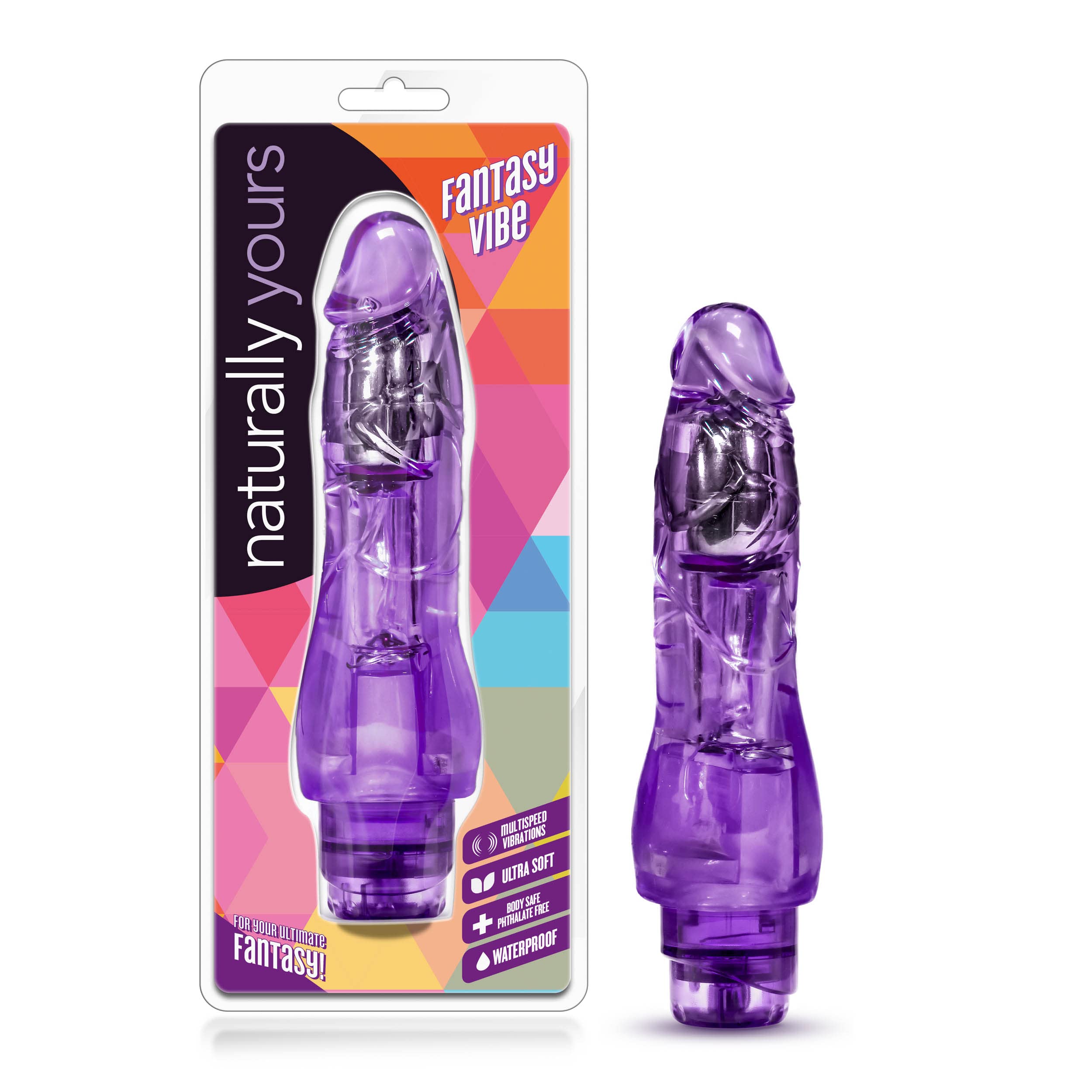 Blush Novelties Fantasy Vibe - 9 Inch Realistic Vibrating Dildo with Soft Flexible Shaft | 2