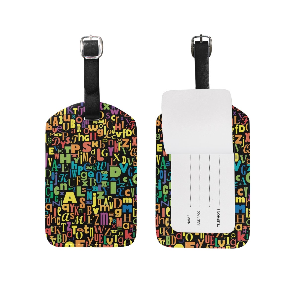 Colorful Alphabet Letter Luggage Tag - Personalized Travel Baggage ID Tag for Suitcases, Backpacks & Carry-Ons | Durable & Stylish for Airports, Vacations & Business Trips