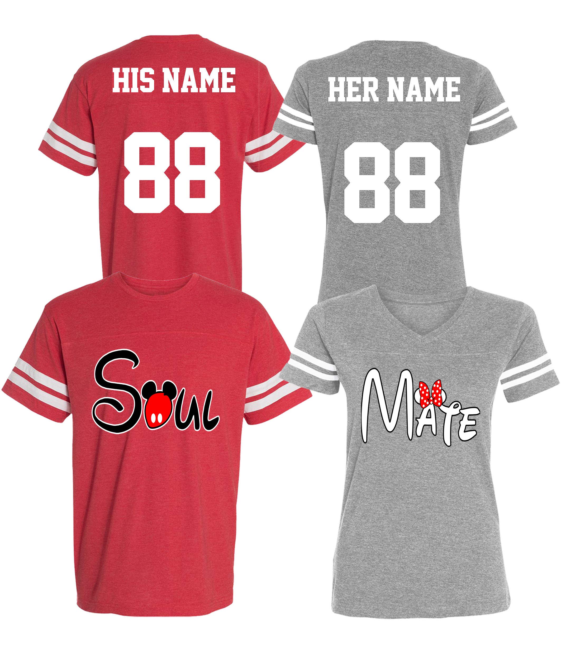 Custom Cotton Couple Jerseys - His & Her Matching Shirts for Valentine's Day, Anniversary Gifts, Date Night Outfits