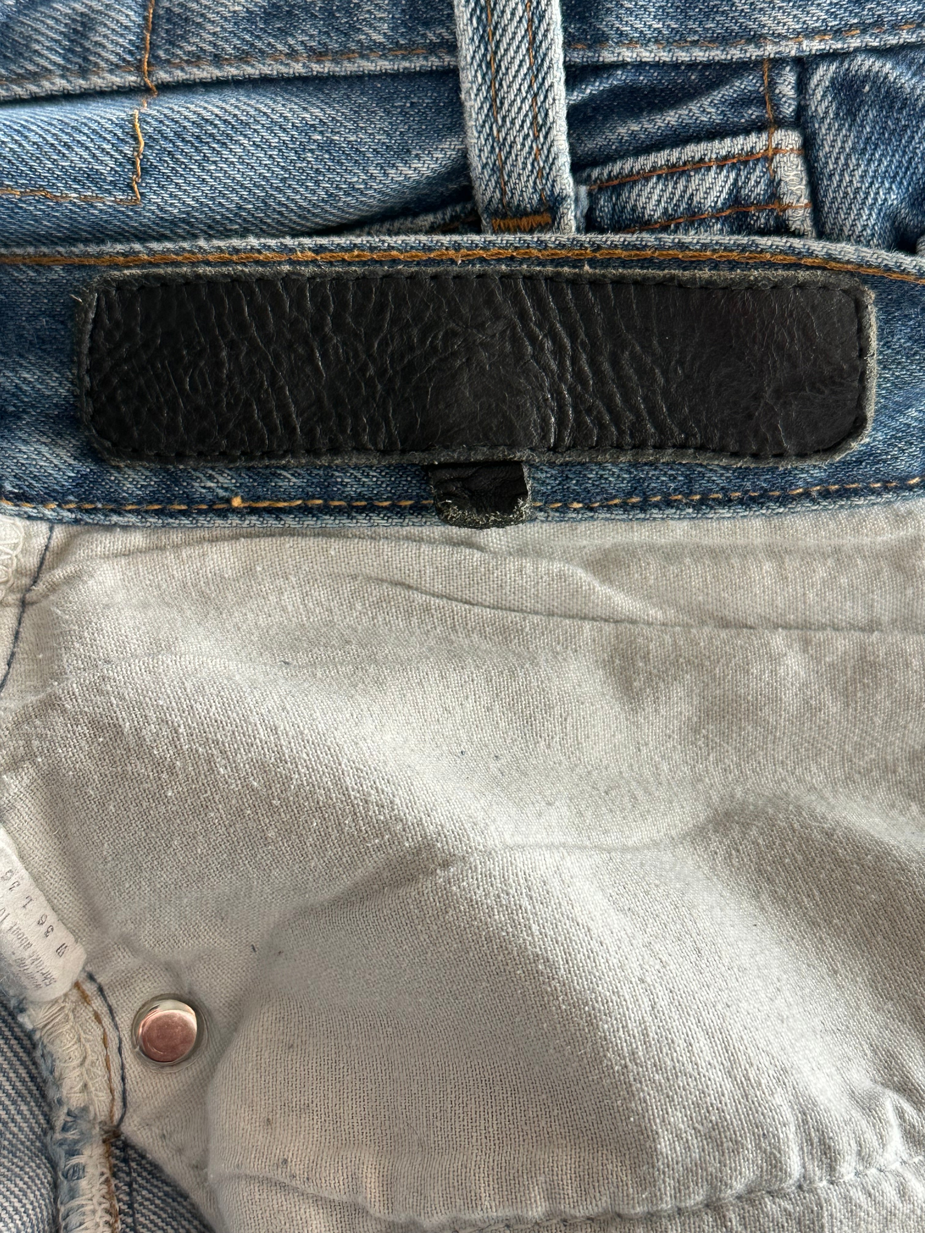 Chrome Hearts x Levi's Blue & Black Cross Patch Denim Jeans for Men & Women - Stylish Vintage Distressed Skinny Jeans for Casual Wear & Night Out