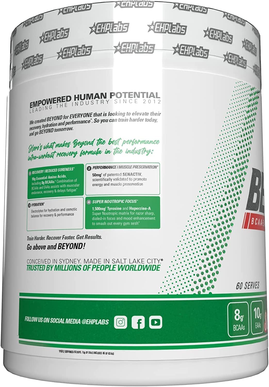 EHP Labs Beyond BCAA EAA 560g - Premium Amino Acid Supplement for Muscle Recovery & Endurance | Ideal for Workout, Fitness & Bodybuilding