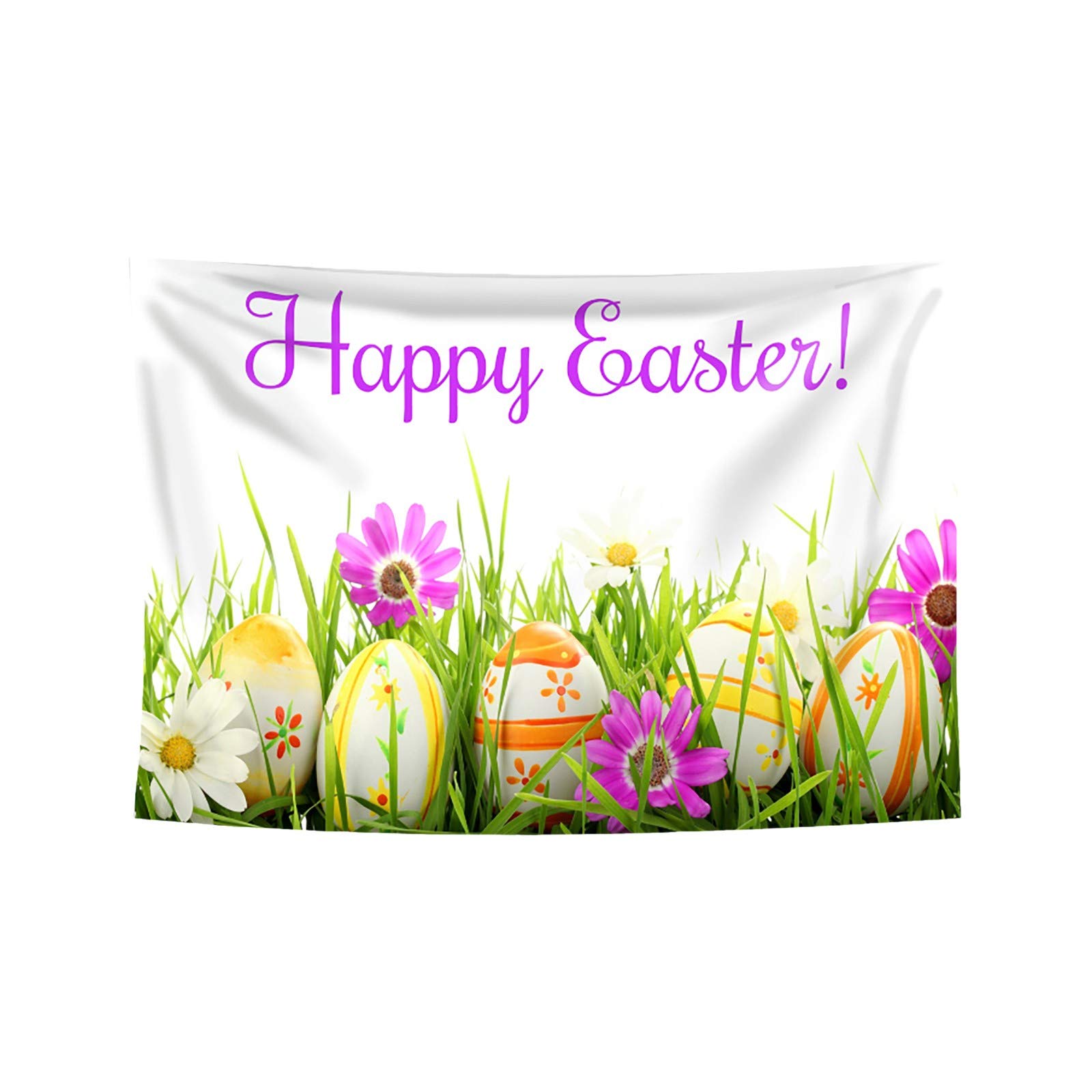 Easter Rabbit Eggs Tapestry Wall Hanging Decor - Colorful Artistic Easter Egg Wall Art for Home, Bedroom, Dorm & Party Decoration (Multicolor, One Size)