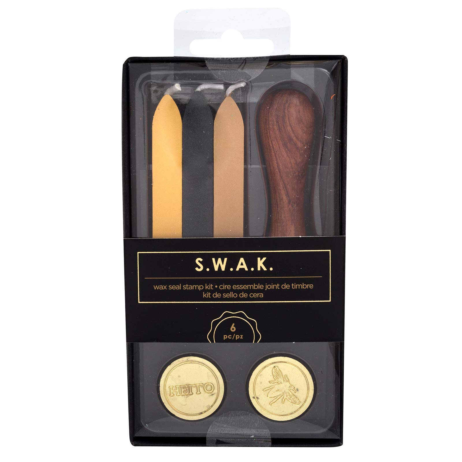 American Crafts Hello Bee Wax Seals Kit - Vintage Style Sealing Wax Stamps for Letters, Invitations & DIY Crafts (Multi-Color) - Perfect for Wedding Invites, Scrapbooking & Gift Wrapping