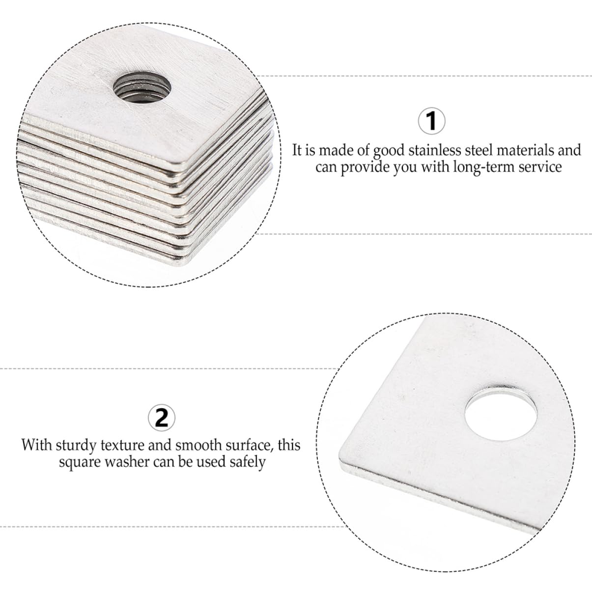 GLEAVI 40 Pcs Stainless Steel Square Washer Gasket - Heavy Duty Wall Repair Washers for Plaster & Drywall - Perfect for Home Renovation, Construction & DIY Projects